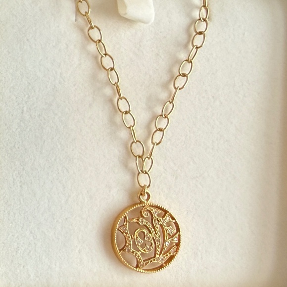 Designer CATHY WATERMAN 22K Yellow Gold Diamond LOVE Pendant LACY Chain Necklace - Picture 16 of 16